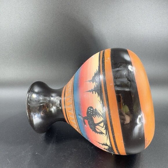 Vintage Native American Hand Made Pottery Vase Vessel Signed Dino RedWare Vase - Picture 7 of 15